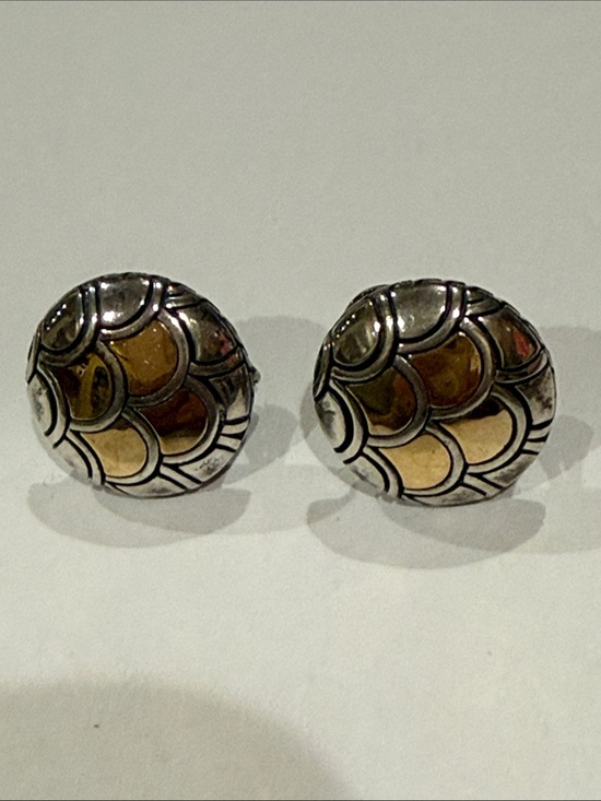 John Hardy Two-Tone 18k Gold & Silver earrings from the Legends Naga Collection